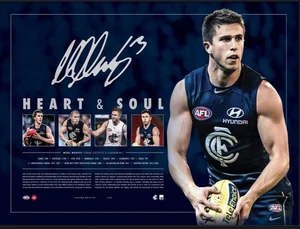 MARC MURPHY AFL CARLTON BLUES HAND SIGNED CAREER LIMITED PRINT CRIPPS CURNOW - Picture 1 of 1