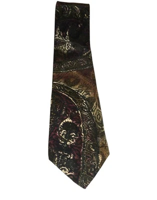 Vintage Structure Tie Silk Made In Italy Paisley Office Business Professional  - Image 1 of 4