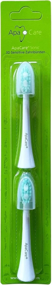 APA CARE ApaCare Sonic 3D Sensitive Zahnbürstenaufsätze weiß mit sensitive Borsten | Er