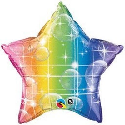 Lote de 10 Láminas con Forma de Estrella Arco Iris Mylar 19" Globo Decoración Fiesta de Cumpleaños Foto 1 de 2