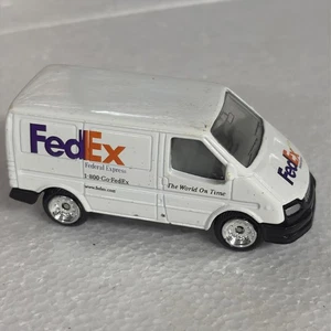 1999 DieCast White FedEx Ford Transit Van Golden Wheel Golden Loose - Picture 1 of 3