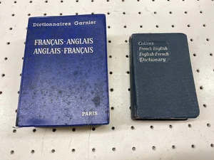 Vintage French English Dictionary Lot Garnier J Bell Collins Gem Paris Hardcover - Foto 1 di 11
