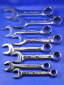 Snap-On USA 8pc 12pt Metric Stubby Offset Combination Wrench Set 10-19mm - Bild 1 von 2