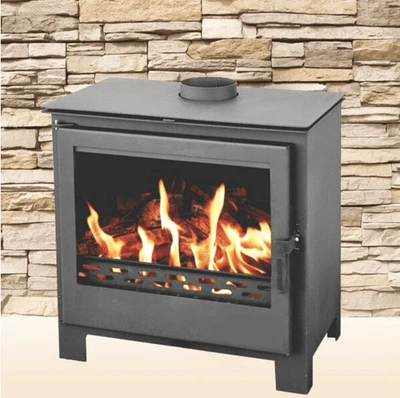 Stufa a legna in acciaio vetro 12 KW camino riscaldamento cm 70x42x73 h 999BMX - Immagine 1 di 3
