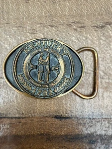 Vintage Commonwealth of Kentucky Gürtelschnalle United We Stand Divide We Fall - Bild 1 von 3