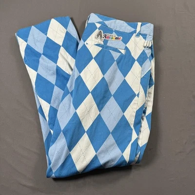 Calça masculina Royal & Awesome 36x32 azul branca argila golfe padrão alto frente plana - Imagem 1 de 4