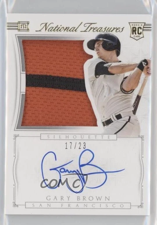 2015 Panini National Treasures Rookie Silhouette Gold /23 Gary Brown #35 Auto RC - Image 1 of 2