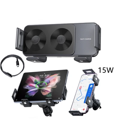 For Samsung Galaxy Z Fold 7 S25 Wireless Car Charger Automatic Car Mount Holder - Image 1 of 4