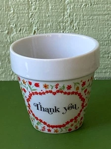 Vintage "Thank You" Porcelain Flower Cache Pot with Wishbone Breaking Couple - Picture 1 of 5