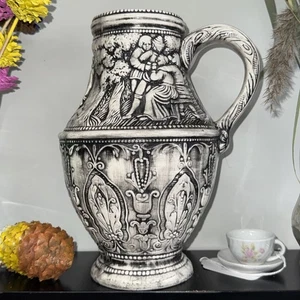 Antiker Westerwald blau Salz glasiert Deutsch Steinzeug Ewer Krug Krug 11" H - Bild 1 von 6