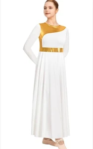 Damen Lobpreis Tanz Kleid hochgeschlossen Langarm Tanzkleidung Gottesdienst liturgisch XL - Bild 1 von 6