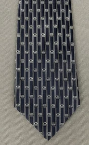 DIOR BLUE SILK TIE from CHRISTIAN DIOR - 100% Silk - Hand Made in France - Picture 1 of 9