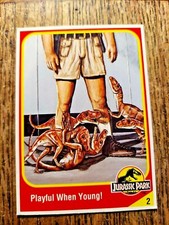 JURASSIC PARK TRADING CARD FROM KENNER #2 "PLAYFUL WHEN YOUNG"