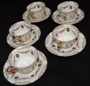 5 Vintage SCHUMANN Bavaria TEACUP & SAUCERS Lot 5 - Picture 1 of 12