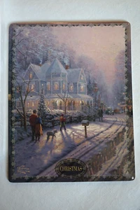 Thomas Kinkade Christmas A Holiday Gathering #5 Ceramic Plate Rectangular 2002 - Picture 1 of 10