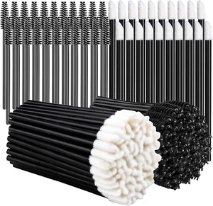 Disposable Makeup Tool Set: 100 Mascara Wands &100 Lip Applicators, Black. Ideal - Picture 1 of 7