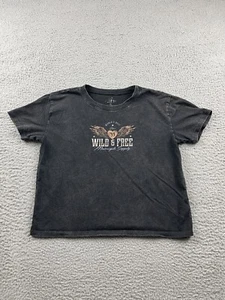 Hollister Shirt Womens Extra Small Gray Motorcycle Preppy Casual Cotton Ladies - Picture 1 of 9
