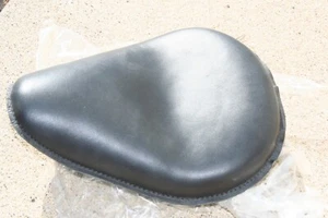 MOTORCYCLE TRIKE CHOPPER BOBBER CUSTOM SOLO SEAT BLACK Leather Seat 12" X 9" - Picture 1 of 11