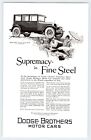 1926 Supremacy In Fine Steel Dodge Cars 6.5"X10" Vtg Magazine Ad 1920'S M441