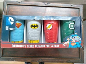 DC Comics Justice League Collector's Series Ceramic Pint 4 Pack - Picture 1 of 4