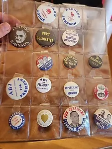 Präsidentenknöpfe Lot 16 Ea Lyndon Johnson, Goldwater, Nixon, Kennedy - Bild 1 von 13