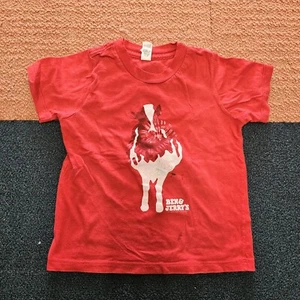 Stains Ben & Jerrys Youth Graphic T-Shirt Medium sz 4 USA Made Red P3a - Picture 1 of 8