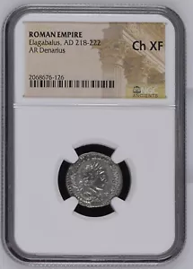 NGC Ch XF Denarius Elagabalus AD218-222 NGC Certified Choice Extremely Fine T12 - Picture 1 of 4