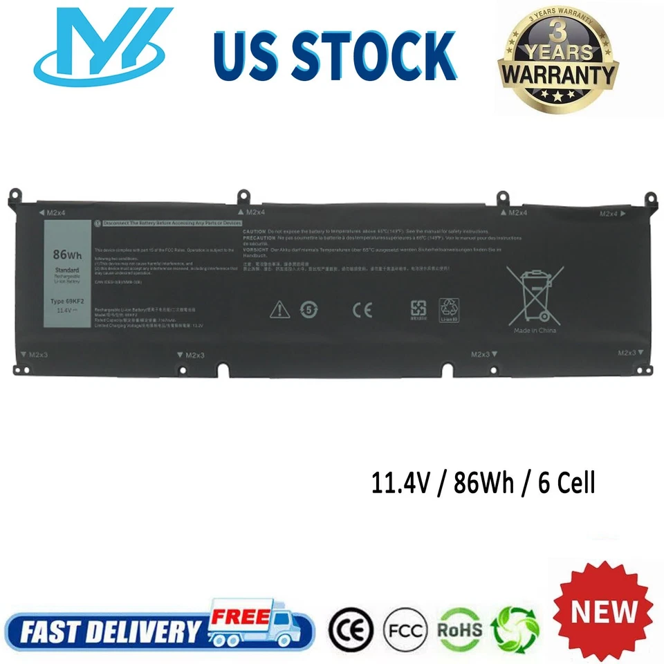 ✅Nueva batería 86Wh 69KF2 para Dell Alienware M15 M17 R3 XPS 15 9500 8FCTC 70N2F Foto 1 de 4