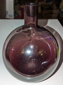 Amethyst Salong Modern Glass Purple Ball Vase Handmade Quality - Picture 1 of 7