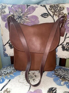 Bandolera Coach Vintage Messenger Años 60 Cuero Marrón Cubo EE. UU. 1293-132 - Imagen 1 de 19