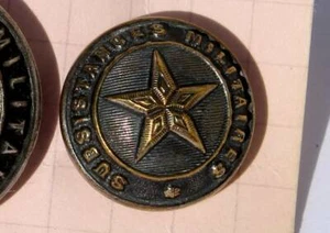 OFFICER UNIFORM BUTTON - MILITARY SUBSISTENCE - STAR - D:15mm / BUTTON - Picture 1 of 2