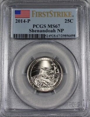 2014 P SHENANDOAH NP QUARTER PCGS MS67 FIRST STRIKE FS BUSINESS STRIKE #29856498 - Image 1 of 2