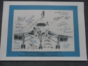 Último vuelo de British Airways Concorde Crew dibujo impreso copia totalmente firmada - Imagen 1 de 1