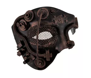 Zeckos Metallic Steampunk Phantom Half Face Masquerade Mask - Picture 1 of 11