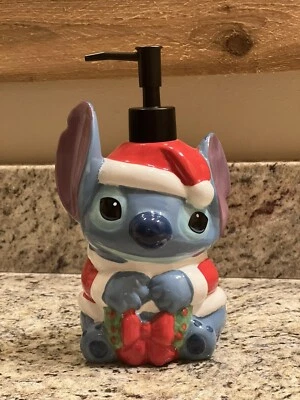 Disney Christmas Santa Stitch Soap Dispenser Lilo & Stitch Wreath HTF Rare 2022 - Image 1 of 4