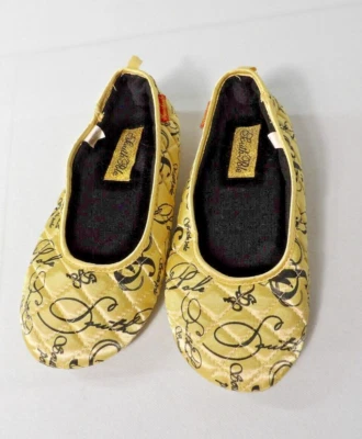 Zapatillas SouthPole para mujer 8 zapatos de casa acolchados dorados negros Foto 1 de 4