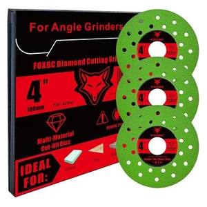 4 inch Diamond Grinding Cut Off Multi-Material Disc , 7/8" Arbor - 3 Pack - Picture 1 of 5