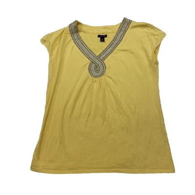 DANA BUCHMAN бисером Майка женщин S Jewel желтый серебряный шеи модальный эластичной богемное - Изображение 1 из 4