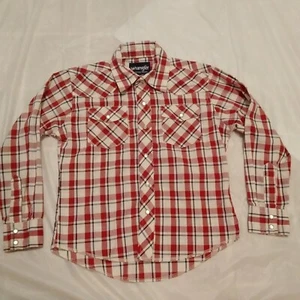  Wrangler Pearl Snap Long Sleeve Boys Medium 7/8 - Picture 1 of 5