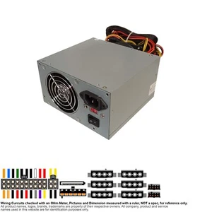 Power Supply ATX 400W Max Power KY-500ATX 2x Fan 20-Pin Long Wire 6-Pin #111604 - Picture 1 of 4