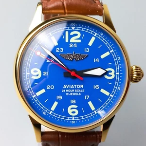 Reloj Pulsera Hombre Vintage Raketa Pilot Aviator Soviet 19 Joyas Reparado - Imagen 1 de 11