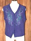 Vintage Koret Women's Wool Blend Vest Size Small Purple Button-Up Vest