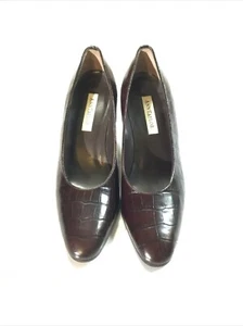 Vintage Ann Taylor Brown Leather Pumps US Size 6.5 M Made In ITALY 3” Heel New - Picture 1 of 9