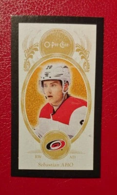 Sebastian Aho O-Pee-Chee 2018-19 M-16 Mini Black Variation Carolina Hurricanes - Image 1 of 2
