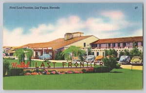 Postkarte Las Vegas Hotel Last Frontier unbesendet Leinenschild Ansicht - Bild 1 von 3