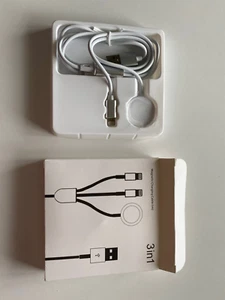 Apple Watch Charger 3 in 1 USB QI Wireless Charging Station for iphone 13 12 11  - Picture 1 of 4