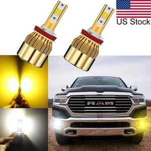 2pcs H11 LED Yellow White Switchback Fog Light Lamp Bulb For 2019-2021 Ram 1500 - Picture 1 of 14