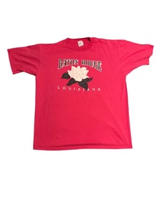 Jerzees T-Shirt Damen XL Pink Baton Rouge Louisiana Kurzarm Grafik - Bild 1 von 4