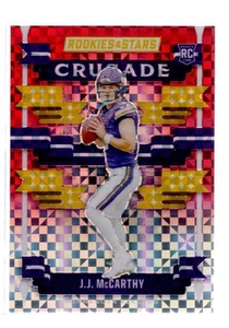 2024 Panini Rookies & Stars #C-JMY J.J. McCarthy Crusade Red Plaid - Bild 1 von 2