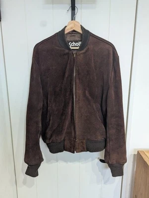 Schott NYC Suede Leather Jacket Men’s Size 44 Brown Made in USA - Image 1 of 4